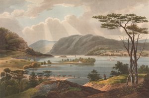 Utsikt från Fishkill ser till West-Point nr. 15 i Hudson River Portfolio, 1825.