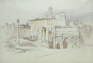 Ett fönster i Palazzo Tolomei, Siena, som visar den oförskämda och osymmetriska placeringen av massiva stenar, 25 - 27 juni 1870 (akvarell och kroppsfärg över grafit på blått vävt papper) av John Ruskin