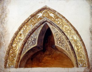 Edinburgh föreläsningsdiagram: Dekorerat gotiskt fönster med spetsbåge av John Ruskin