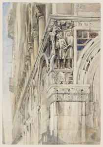 Fasaden av Dogepalatset, Venedig - The Vine Angle, ca 1870 (akvarell, bläck och penna på papper) av John Ruskin