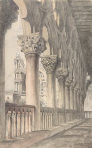 Loggia av Ducal Palace, Venedig, 1849-50. av John Ruskin