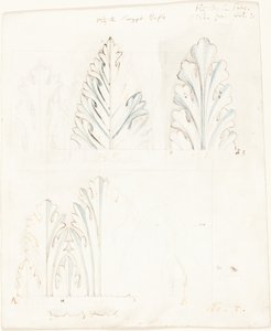 Ornamental Study med Acanthus-motiv för "The Stones of Venice" av John Ruskin