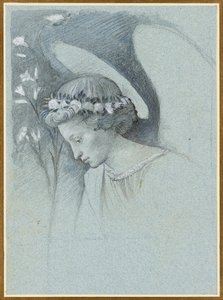 Studie av ängeln Gabriels huvud i Filippo Lippis 