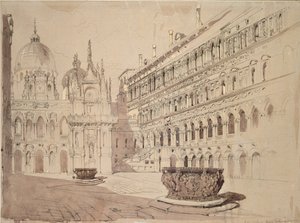 Hertigpalatsets domstol, Venedig, maj 1841 av John Ruskin