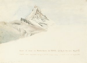 Matterhorn, Schweiz, från nordost, 1849 av John Ruskin