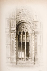 Tracery från Campanile of Giotto, Florens, från `The Seven Lamps of Architecture