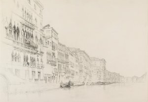 Utsikt från Palazzo Bembo till Palazzo Grimani, Venedig, maj - juni 1870 av John Ruskin