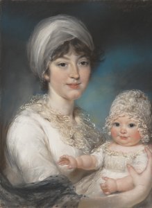 Mrs. Robert Shurlock Henrietta Ann Jane Russell, 1775-1849 och hennes dotter Ann, 1801.