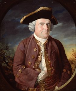 Porträtt av en man i en trehörningshatt, 1767. av John Russell