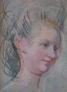 Skiss av ett damhuvud, c1791 av John Russell