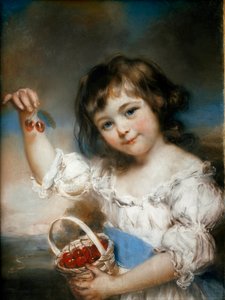 Körsbärsbarnsmålningen av John Russell (1745-1806) Sön. 0,61x0,42 m Paris, Louvren