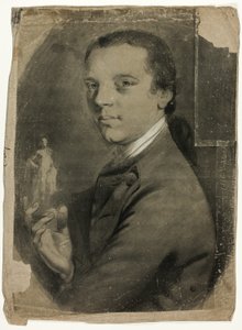 Ung Man Håller Statyett av John Russell