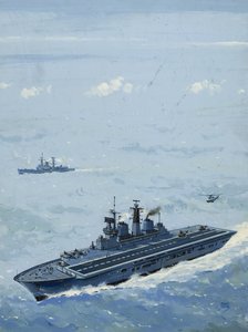 HMS Invincible (gouache på papper) av John S. Smith