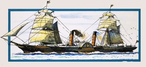 Det brittiska hjulångarfartyget Persia av John S. Smith