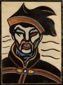 Samer i festdräkt (träsnitt) av John Savio