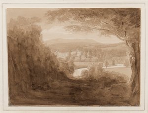 Bolton Abbey, Yorkshire, 25-27 oktober 1824 (penna, pensel och sepia bläck på papper)