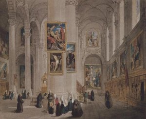 Interiör av en kyrka i St. Rombaut Malines