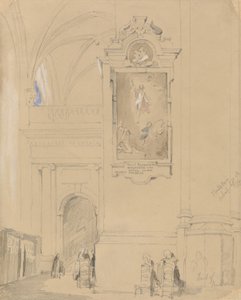 Hendrick van Balens grav (1575-1632), Antwerpen, 7 september 1832 (grafit med wc på orange papper)