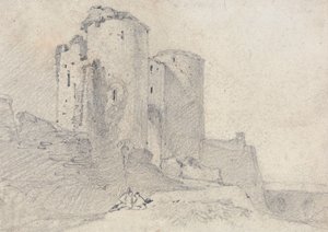Beeston Castle, Cheshire: ingång till slottet av John Sell Cotman