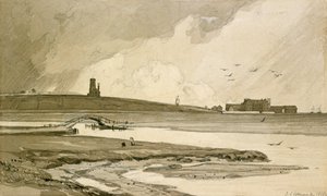 Blakeney Church och Wiveton Hall, 1818 av John Sell Cotman