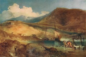 Cader Idris, från Barmouth Sands, c1800-talet av John Sell Cotman