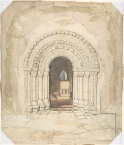 Portöppning, Heckingham kyrka av John Sell Cotman