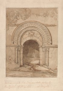 Ingång till Cornmarket, tidigare S:t Louis-kapellet, i Bayeux av John Sell Cotman