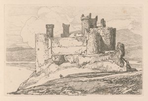 Liber Studiorum: Plate 25, Harlech Castle, IN. Wales av John Sell Cotman
