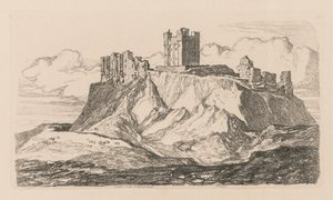 Studiebok: Platta 30, Bambro Castle, Northumberland, 1838 av John Sell Cotman
