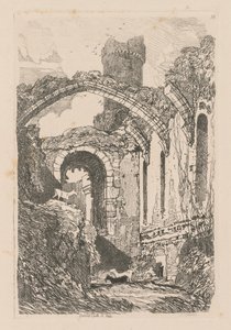 Studiebok: Platta 33, Conway Castle, N. Wales av John Sell Cotman