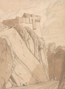 En del av de gamla befästningarna i Saint Lo, Normandie av John Sell Cotman