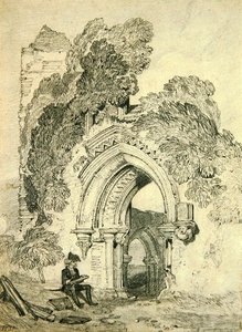 Romansk ruin (penna på papper) av John Sell Cotman