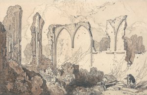 Ruin bakom den fria skolan, Thetford, Suffolk av John Sell Cotman