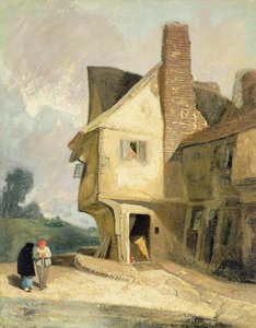 Det gamla huset i St. Albans, ca 1806 (olja på kvarnskiva på panel) av John Sell Cotman