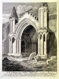 The South Porch of West Walton Church, skylt 33 från "Antiquities of Norfolk", pub. av Cotman av John Sell Cotman