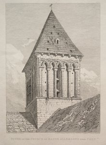 Tornet i kyrkan Haute Allemagne nära Caen av John Sell Cotman