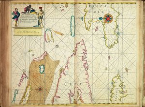 Luvpassagen från Jamaica, mellan Kubas östra ände och Hispaniolas västra ände av John Seller