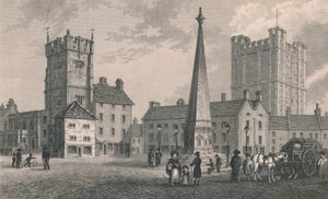 Market Place Richmond, Trinity Church och Keep of Richmond Castle, 1831