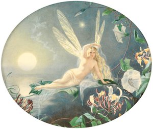 Fe som vilar på ett löv, ca 1860