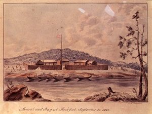 Ankomst och vistelse på Rockfort, 1821 (wc på papper)