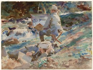 En konstnär vid sin staffli av John Singer Sargent