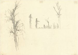 Devastated Trees [verso], 1918. av John Singer Sargent