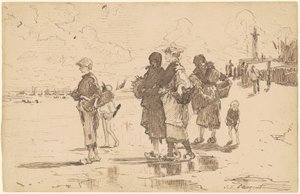 På väg ut för att fiska, eller ge sig ut för att fiska av John Singer Sargent