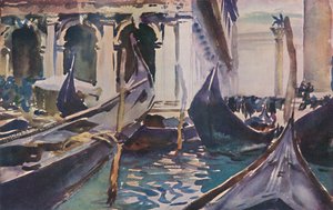 Gondoler vid Piazzetta, c1904, 1925. av John Singer Sargent