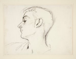 Chef för en ung man i profil av John Singer Sargent