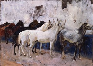 Hästar på Palma, Mallorca, Spanien, 1908 av John Singer Sargent