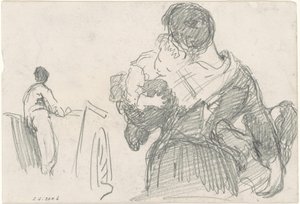Mor och barn [recto], c. 1871-1872. av John Singer Sargent