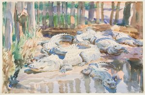 Muddy Alligators, 1917 (wc över grafit på papper) av John Singer Sargent