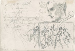 Napoleons huvud och domare i Paris [verso] av John Singer Sargent