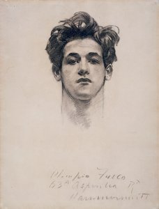 Olimpio Fusco, ca 1900-10 (kol & stubbe på papper) av John Singer Sargent